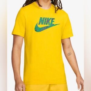 New Men’s Nike NSW Brandriffs Futura T-shirt, green/black graphic logo, Size XL